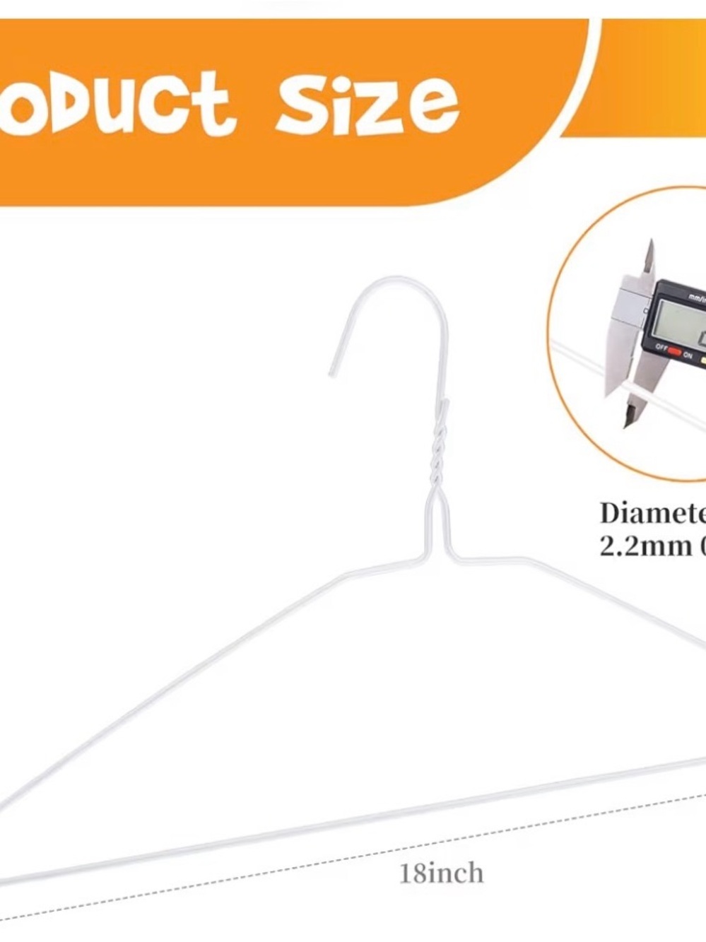 Coat hangers bulk 20 white thin wire - Picture 2 of 2